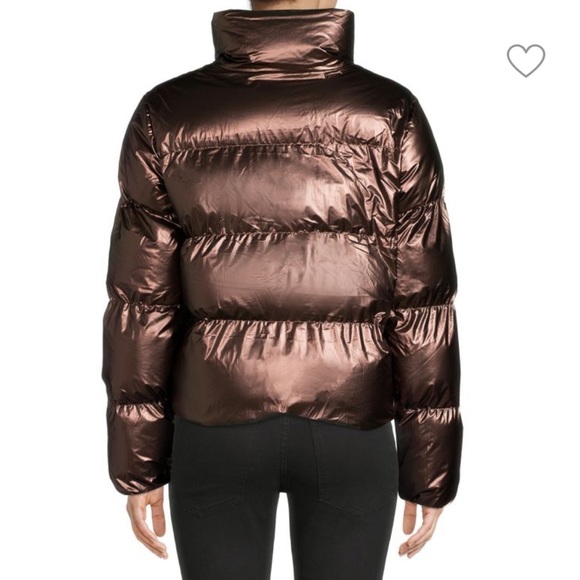 NOIZE Athena Metallic Hooded Puffer Jacket - Picture 2 of 16